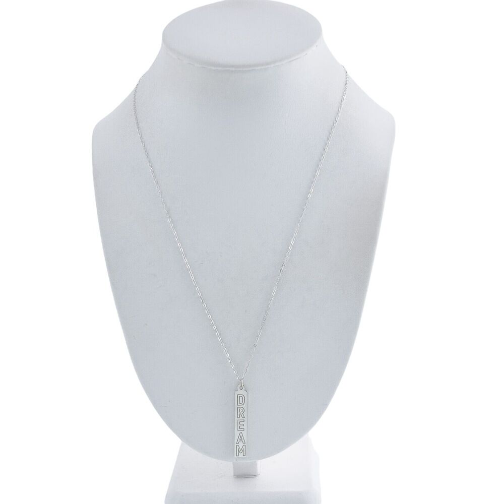 Estate Sterling Silver 925 "DREAM" Engraved Pendant Necklace 18"-20"